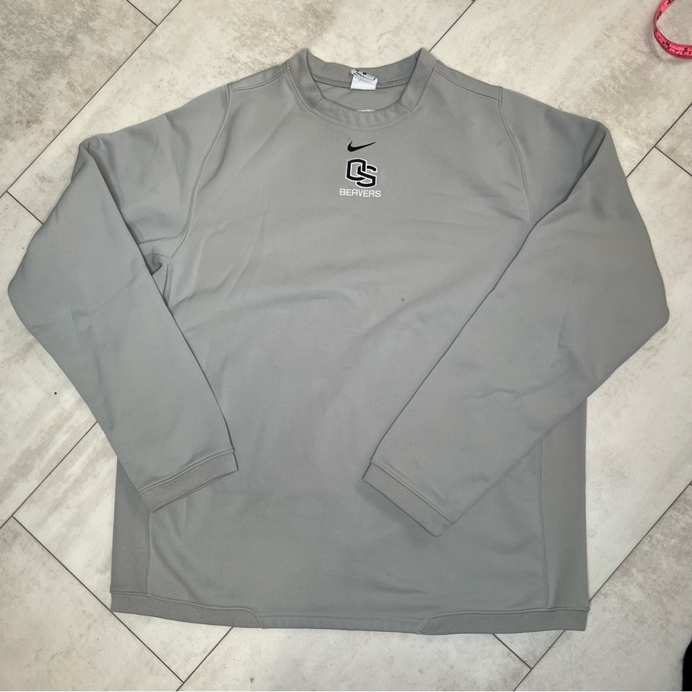 Nike Team Issue Oregon State Beavers Gray Performance Long Sleeve Shirt Large